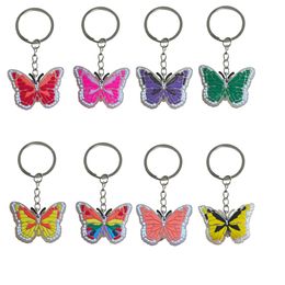 Keychains Lanyards Fluorescent Butterfly 6 Keychain Party Favors Keyrings For Bags Men Keyring Suitable Schoolbag School Backpack Coup Otxwo
