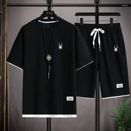 Men's Tracksuits Summer Suit Fashion Korean Tracksuit Short Sleeve T-shirt Sports Shorts Casual Clothing Jog