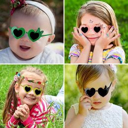 Sunglasses 2023 New Children Cute Cartoon Heart Bowknot Shaped UV400 Sunglasses Girls Outdoor Sun Protection Sunglasses Kids Sun Glasses