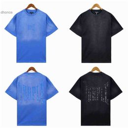 Men's Summer Casual Designer Purplebrand Mens Fashion Brand Water Wash Gradient Short Sleeve Batik Clothes Splash Ink Loose High T-shirt