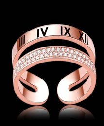 girls 316L stainless steel lovers wedding diamond love Rings 18k rose pink gold filled engagement anel anillo Size 6789 for Wom6878540430