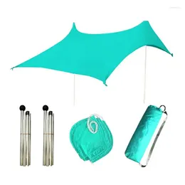 Tents And Shelters Beach Tent Sun Shelter Shade Canopy With UPF 50 Protection 4 Sandbags Anti-UV For Camping 4-8 Persons