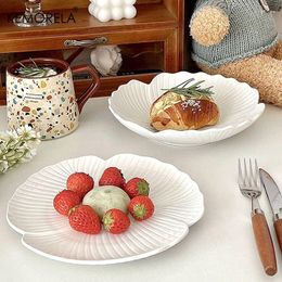 Plates 1PCS Pastoral Floral Room Decoration Dinner Set Plate Lunch Fruit Salad Bowl Home Cake Dessert Breakfast Bread