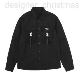 Men's Casual Shirts Designer 24FW Trendy Brand Loose and Versatile Casual Couple Triangle Label Bermuda Nylon Work Coat ZW3U