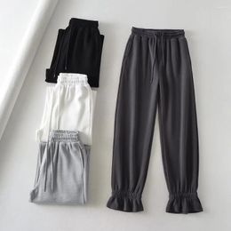 Women's Pants Taop&Za 2024 Spring Product Fashion And Casual High Waist Drawstring Guard Wide Leg Tie Feet Long
