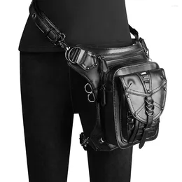 Waist Bags Women Bag Gothic Fanny Packs Motorcycle Hip Leg Steampunk Holster Shoulder Men PU Leather Crossbody