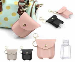 PU Leather Travel Bottle Holder Hand Sanitizer Holder With Empty Refillable Reusable Bottles Wrist Key Chain Hand Soap Bottle Hold6453150