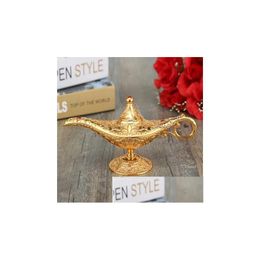 Arts And Crafts Est Metal Carved Aladdin Lamp Light Wishing Tea Oil Pot Decoration Collectable Saving Collection Craft Gift Drop Del Dhdyv