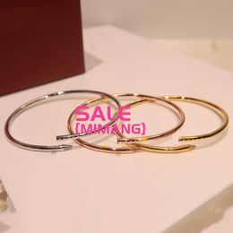 316L 18k gold Bangle 3mm Bracelet Thin Nail Bracelets for Women Men Cubic Zirconia Love Designer Jewellery CDEI MBTA