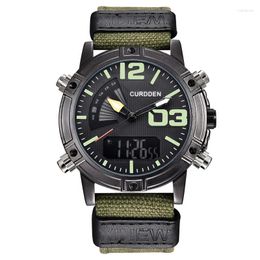 Wristwatches Men Genuine CURDDEN Brand Chronograph Watch Fashion Nylon Band Dual Time Sports Military Designer Watches Relogio Masculino