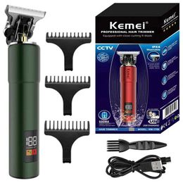 Electric Shavers Kemei 1759 Waterproof 10W Hair Trimmer For Men Grooming Full Metal Electric Beard Hair Clipper Edge Hair Cutting Rechargeable T240507