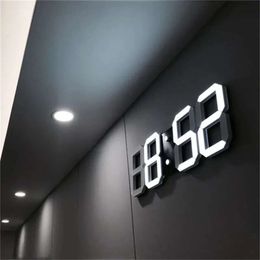 Digital Modern Design Wall 3D LED Alarm Clocks Home Living Room Office Table Desk Night Clock Display
