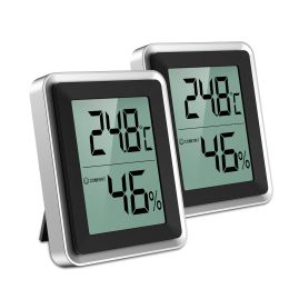 Gauges ORIA Mini Digital Thermometer 2PCS Indoor Hygrometer Set Room Humidity Gauge Meter LCD Display Temperature Humidity Sensor