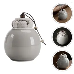 Storage Bottles Ceramic Airtight Jar Tea Jars Portable Sealing Can Tins Containers Mini