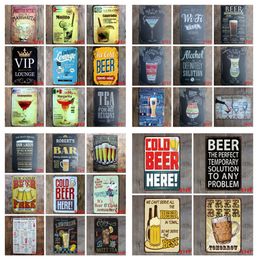 Metal Tin Sign Cocktail Beer Wine Metal Poster Vintage Craft Art Sticker Iron Painting Home Restaurant Decoration Pub Wall Decor H9382502