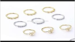 Rings Studs Human Body Jewelry Bone Piercing Nail Set Color Prerving Electroplated Plum Blossom Zircon Nose Ring K2X0S Xyhwj3868000