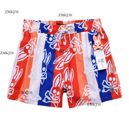 Psychological Bunny High Quality Designer Cross-Border Elastic Quick Dryingpsych Belt With Lining Printed Beach Pants Swimming Pants For Men In Psyco Stock 438 853