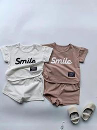 Clothing Sets 2024 Summer Baby Short Sleeve T Shirts Set Cotton Infant Boy Girl Casual Shorts Suit Letter Print Versatile Toddler Outfits