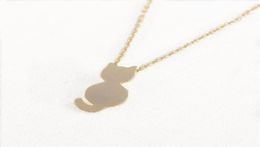 Fashion a lovely cat figure pendant necklace silver plated clavicle necklaces for women whole and mixed color6217910
