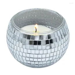 Candle Holders Tealight Holder Votive Tea Light Disco Glass Round Bowl Stand For Dining Table Birthday Party