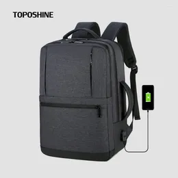 Backpack Toposhine Men's Backpacks Multi Functional Bags For Male Business Laptop Nylon Casual Rucksack USB Charging Bagpack