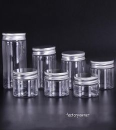 30 40 50 60 80ml Plastic Jars With Lid Transparent PET Plastic Storage Boxes Containers Cans Round Bottle with PlasticAluminum Li2938314