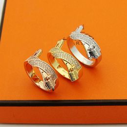 New Design women Lock pendant diamonds Rings Titanium Steel Letter HH letter Couple Ring Designer Jewelry HR0088388