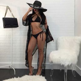 Women Beach Wear 2018 New Women Summer Transparent Lace Up Swim Cover Wear Soild Hollow Out Sexy Beach Cover Ups High Split Beachwear Plus Size Y240504