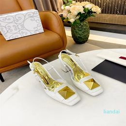 High Designer Best-quality Heels Black Sandals White Women Sexy Pointed Sandal Fashion Luxury Dress Shoes Vintage Wedding Party Casual Shoes 35-42