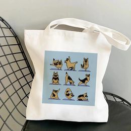 Shopping Bags Cartoon Pattern Dog Posture Handbag Tote Grocery Bag Shopper Reutilizables Large Capacity Backpack School