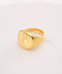 Ethiopia Dubai 18 K Ring solid Fine Gold Filled Arab adjusable Rings Resizable Plane Figure Women039s Adolescent Jewelry Hallow6193366