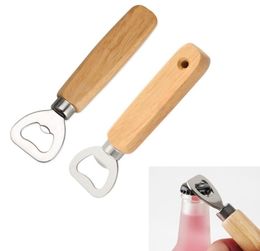 Stainless Steel Wood Handle Wine Beer Bottle Openers Soda Glass Cap Bottle Opener Kitchen Bar Tools2464163