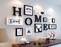 European Stype Home Design Wedding Love Po Frame Wall Decoration Wooden Picture Frame Set Wall Po Frame Set White Black Home Decor2805616