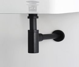 Bronze Round Syphon Bottle Trap Black PTRAP Bathroom Vanity Basin Pipe Waste Brass Pop Up Drain with Overflow8482609
