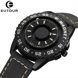 Wristwatches EUTOUR Innovative Men Watch Black Brown Magnetic Metal Multifunctional Men's Fashion Sports Quartz Watches