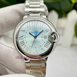 Cartre Luxury Top Designer Automatic Watches Double 12 Flash Ice Blue Face Watch Womens Balloon Automatic Mechanical with Original Box