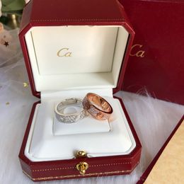 luxurys designer Shine Full Diamond screw ring women men High quality stainless steel Diamond nail couple ring Jewelry gift