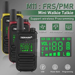 Walkie Talkie TIDRADIO 2PCS Portable Mini Profesional PMR /FRS Communication Radio Two Way Transceiver M11 Rechargable