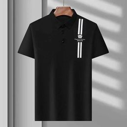 Men's Polos New Short sleeved T-shirt Youth Fashion Business Leisure Classic Mens Polo Shirt Top Q240508