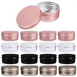 Storage Bottles Metal Round Coffee Tins 50ml Aluminum Can Toiletry Travel Containers Lids Bulk