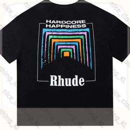 RH Designers Mens Rhude Embroidery T Shirts For Summer Mens Tops Letter Polos Shirt Womens Tshirts Clothing Short Sleeved Large Plus Size 100% Cotton Tees Size S-Xl 731
