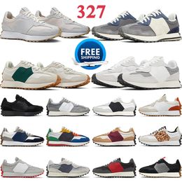 Running Shoes 327 Women Mens Leopard Print Designer Sneakers Blue White Grey Red Fashion Men Women Skateboard Black White Khaki Sea Salt Casual Shoes