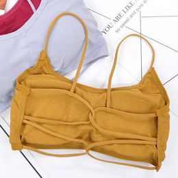 Modal Cross Elastic Band Beautiful Back Sports Bra Thin Shoulder Straps Wirefree Athletic Vest Breathable Fitness Tops 304l