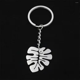 Keychains Fashion Stainless Steel Keyring Monstera Leaf Foliage Plant Metal Key Chain Gift Accessories For Car Keys Bag Charm