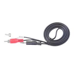 NEW 1.5M 3.5mm Jack To 2 RCA Audio Cables 3.5 Male To RCA Male Gold Plated Coaxial Aux Cable For Laptop TV DVD Amplifier