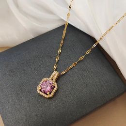 Chains South Korea's Dongdaemun Smart Sparkling Necklace Internet Red Texture Simple Zircon Micro Inlaid Clavicle