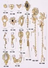 10 pcs Shiny Zircon Pearl Pendant 3D Nail Art Decoration Luxury Chain Bracelet Wedding Alloy Jewellery Manicure Design Accessories2063263