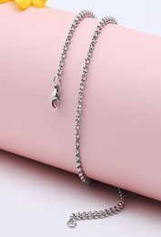 2mm 316L stainless steel necklace round rolo link chains women mens fashion jewelry7949261
