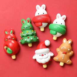 3PCSFridge Magnets Christmas Decoration Fridge Magnet Creative Resin Magnets for The Refrigerator New Year Gifts 3D Stickers Home Decor