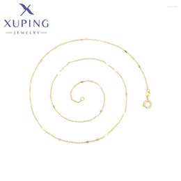 Ketten Xuping Jewelry Einfach 44 cm Länge hellgelbgoldfarbener Halskette für Frauen Geschenke a00905858